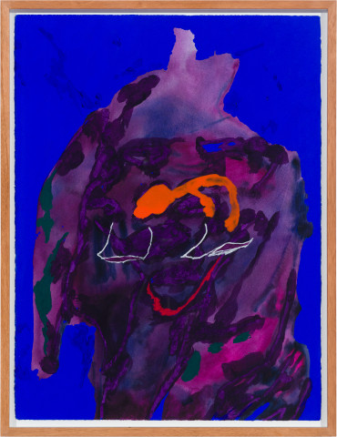 Tom Polo the understudy (blend in or disappear), 2023; from the series acrylic, Flashe and wax pastel on paper; 81 x 62 cm; more info; enquire