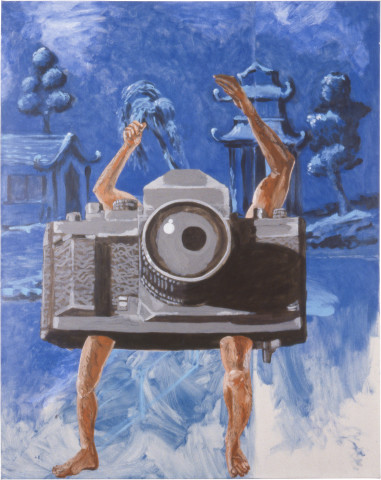 Geoff Lowe Home I (with Tony Clark), 1988; synthetic polymer paint and oil on linen; 152 x 122 cm; enquire