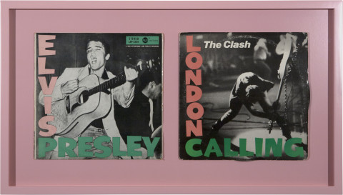 Nell A Short History of Rock 'n' Roll, 1955-2013; cardboard record sleeves and vinyl; 47 x 83 cm (framed); enquire