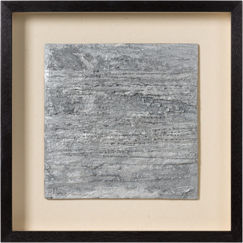 Kirtika Kain veil, 2019; silver pigment, silver paint, plastic waste, zinc; 47 x 47 cm; enquire