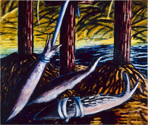 Jan Murray The Descent, 1983; oil on canvas; 168 x 198 cm; enquire
