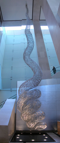 installation view; Bronwyn Oliver Vine, 2005; aluminium; 16.5 x 2.8 x 2.8 cm; enquire