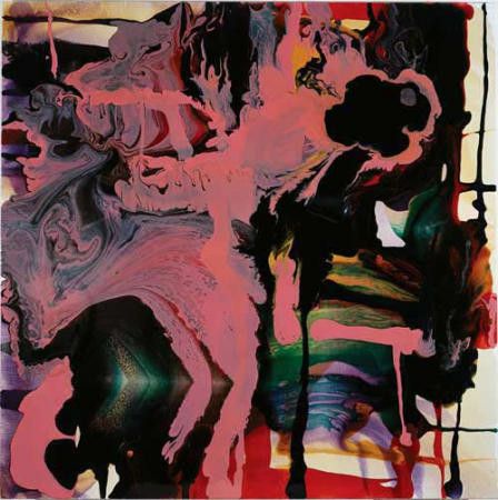 Dale Frank Remember Fortune Cookie Road 4. What a thing is Age! Death without death's quiet.The heart of a fool is in his mouth, but the mouth of a wise man is in his heart. Deception Bay., 2004; varnish on canvas; 180 x 180 cm; enquire