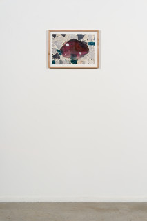 installation view; Callum Morton Spill #8, 2025-26; pencil and gouache on paper; 30 x 42 cm; enquire