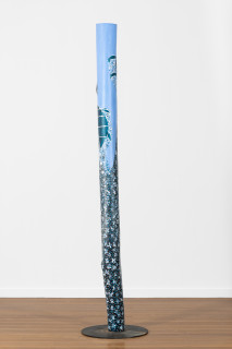Dhambit Munuŋgurr Milpuṉ milpuṉ, 2025; 4563-25; acrylic and earth pigment on wood; 274 x 18 x 18 cm; enquire