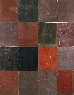 Rosalie Gascoigne Earth 3, 1999; sawn builders form-board; 113 x 88.5 cm; The series comprises ten panels; enquire