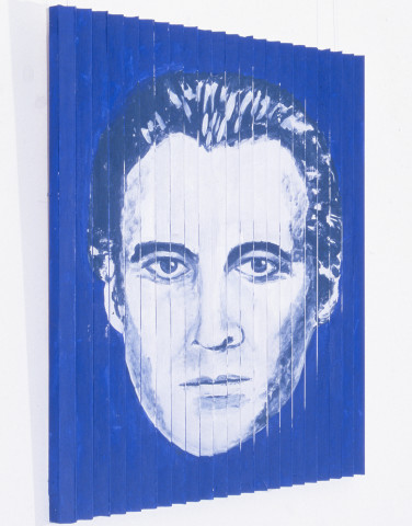 Maria Kozic MANSTER, Dracula (left side view), 1986; acrylic on wood; 80 x 80 cm; enquire