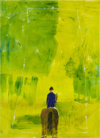 Jenny Watson Yesterdream, 2022; acrylic and Japanese pigment on ten ounce cotton duck with velvet ribbon edging; 221.5 x 160 cm; more info; enquire