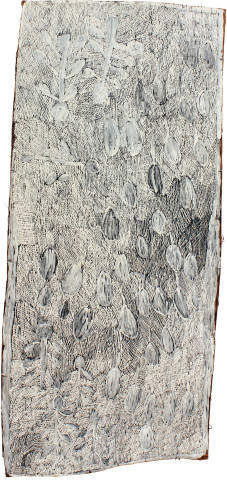 Nyapanyapa Yunupiŋu Dharpa, 2011; 4071R; natural earth pigments on bark; 177 x 85 cm; enquire