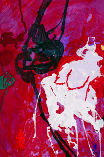 Tom Polo we transfer (where do you go, where nobody knows) (detail), 2026; acrylic and Flashe on polycotton; 213 x 198 cm; enquire
