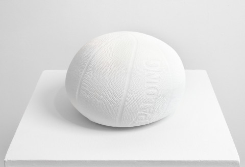 James Angus Basketball dropped from 35,000 feet, 1999; plaster; 25 x 29 x 29 cm; Edition of 5; enquire