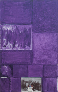 Geoff Lowe Next To, 1989-92; acrylic and colour laser copy on linen; 185 x 117 cm; (2 panels); enquire