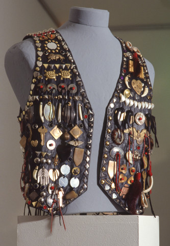 Peter Tully Going for Baroque, 1984; leather and metal object vest with Harbour Bridge back; enquire