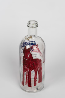 Jenny Watson Bottles, 1992; group of six assorted painted bottles; dimensions variable; enquire