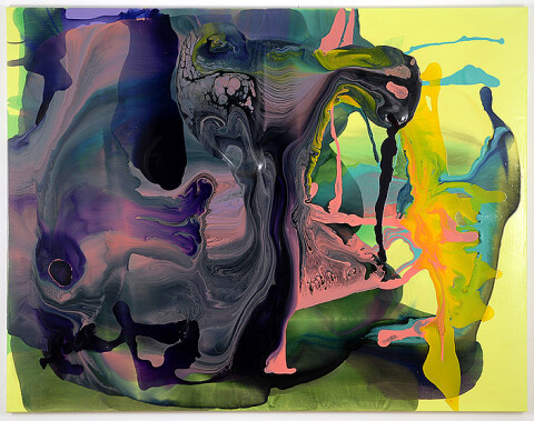 Dale Frank 10. The Unattended Funeral where a beautiful soul masks a stranger stronger indifference, 2007; varnish on canvas; 200 x 260 cm; enquire