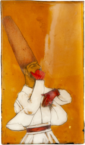 Hossein Ghaemi The hoot is on me, 2009; gouache, paper, liquid glass and boxboard; 27 x 15 cm; enquire