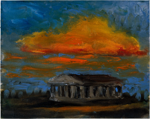 Tony Clark Sacro Idyllic Landscape, 1986; oil on paper; 24 x 30 cm; enquire