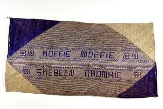 Newell Harry untitled (Koffie Moffie / Shebeen Dronkie), 2007; from the series gift mat; Pandanus, dye; 150 x 303 cm; enquire