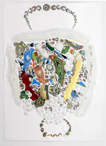 Rohan Wealleans Nest Study, 2006; from the series Exhibited in 'Stolen Ritual', 2006; paint, polystyrene on paper; 28 x 41cm (paper), 56 x 43 x 10 cm (frame); enquire