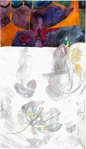John Wolseley Bird of paradise- vulcanism, 2000; watercolour on paper; 35 x 20 cm; enquire
