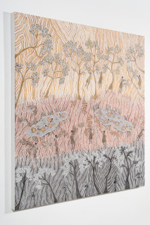 Yalmakany Marawili From the wetlands to the coast, 2026; 975-26; earth pigments on board; 200 x 200 cm; enquire