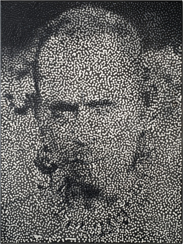 Daniel Boyd Untitled (NHC3), 2013; oil, pastel and archival glue on polyester canvas; 102 x 76.5 cm; enquire