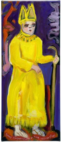 Angela Brennan Saint Augustine with an inside outside foot, 2009; oil on linen; 61 x 27 cm; enquire