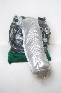 Kathy Temin Untitled (Lamè Cubi), 1993; lamè, paint, stuffing, fur, massonite; dimensions variable; enquire