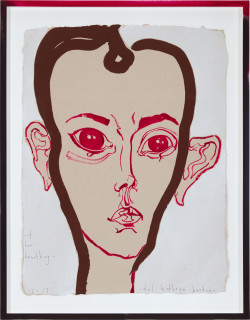 Del Kathryn Barton of her breathing, 2019; gouache on paper, hand finished frame; 87 x 67.5 cm; enquire