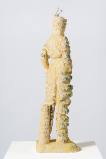Linda Marrinon A sentimental bloke, 2025; painted plaster and hessian; 80 x 28 x 28 cm; enquire