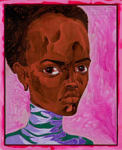 Del Kathryn Barton study of adut, 2021-22; acrylic on linen, hand finished frame; 110 x 89 cm; more info; enquire