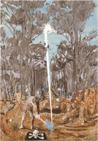 Geoff Lowe There is a Hole in the Ozone Layer, 1988; synthetic polymer paint on linen; 174 x 127 cm; enquire