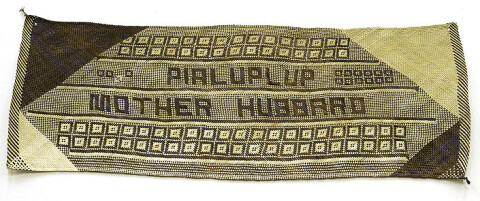 Newell Harry untitled (Pialuplup Mother Hubbard), 2007; from the series gift mat; Pandanus and dye; 69 x 199.5 cm; irregular; enquire