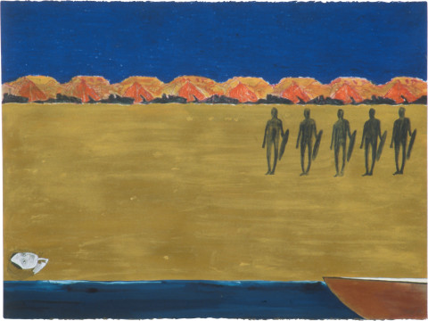 Fiona Foley Eliza's Ship Wreck, 1990; pastel, aquarelle, ink, oil stick and pencil on paper; 57 x 76.5 cm; enquire