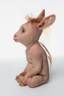 Patricia Piccinini The Pacifist, 2023; silicone, resin, towelling, hair; 35 x 19 x 25 cm; Edition of 6 + 2 AP; enquire
