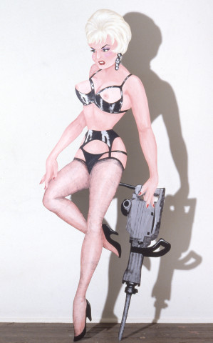 Maria Kozic Bitch (jackhammer), 1989; acrylic on board; 176.5 x 69 cm; enquire