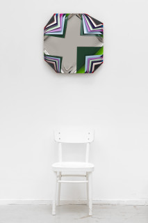 Jim Lambie Metal Box (Zaragoza), 2025; polished steel and aluminium sheets,
gloss paint; 60 x 60 x 14 cm; enquire