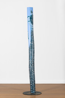Dhambit Munuŋgurr Milpuṉ milpuṉ, 2025; 4563-25; acrylic and earth pigment on wood; 274 x 18 x 18 cm; enquire