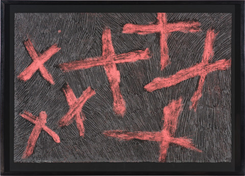 Nyapanyapa Yunupiŋu Djulpan - Seven Sisters, 2020; 3305-20; collagraph on Hahnemuhle; 62 x 87 cm; Edition of 40; more info; enquire