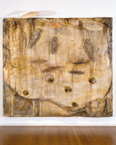 Ken Unsworth Barrenfields, 1994; expanded foam, canvas wrapped figures, zinc; 258 x 291 cm; enquire