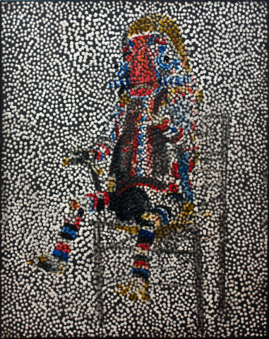 Daniel Boyd Untitled (NMMP), 2012; oil and archival glue on linen; 76.5 x 61.5 cm; enquire