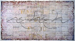 Imants Tillers Surrender, 2003; synthetic polymer paint, gouache on 108 canvasboards, nos.  73119 - 73226; 228.6 x 426.7 cm; enquire