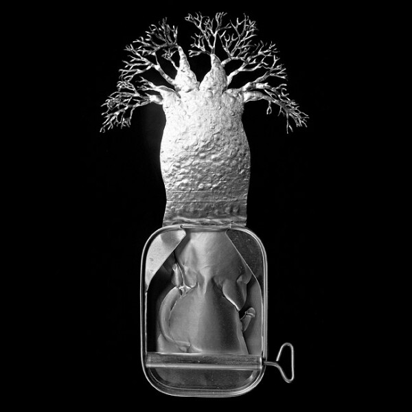 Fiona Hall Adansoina digitata / Baobab, 1989-90; from the series Paradisus Terrestris; aluminium & tin; 25 x 12 x 3 cm; enquire