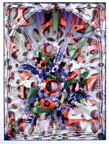 Gary Carsley Reverse Meissen 6, 2002; from the series Trompe-L'Oeil - A Society 4 Beautification Project; Cut layered laser copy, pantone coated colour selection on oversized 250 gsm Neuseidler card; 50 x 43 x 7 cm; Edition of 20; enquire