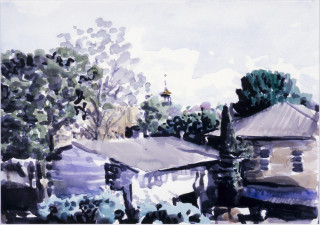 Gunter Christmann Rebusuber Suberebus, 1988; watercolour on Inges paper; 59.5 x 73.5 cm; enquire