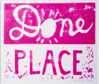 Noel McKenna Sign (magenta), 1996; linocut; 25 x 29 cm; enquire