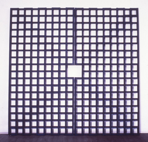 Hilarie Mais Grid: Doors II, 1987; oil paint on wood; 229.5 x 234 x 6 cm; (2 panels); enquire