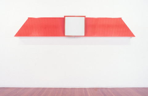 Callum Morton Convenience, 1996-97; wood, laminate, acrylic, vinyl; 80 x 480 x 50 cm; enquire