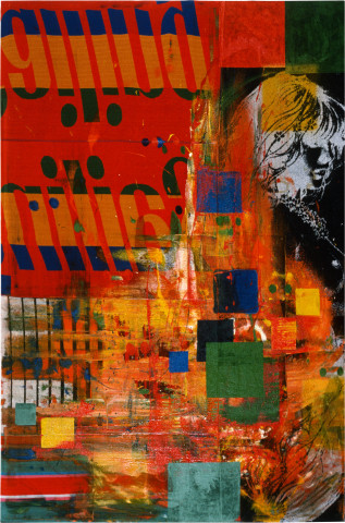 Dale Frank Pop Goes The Weezel, 1989; acrylic on printed cotton; 300 x 200 cm; enquire