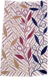 John Baya Yaniny - Bush Food, 1989; natural ochre pigments on Stringybark; 109 x 67 cm; enquire